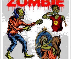 Creative zombie design vector set 01