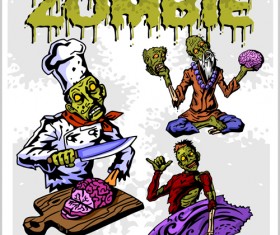 Creative zombie design vector set 02