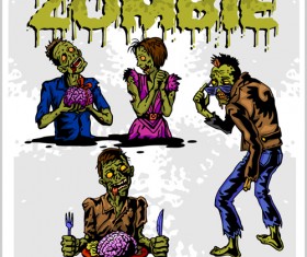 Creative zombie design vector set 03