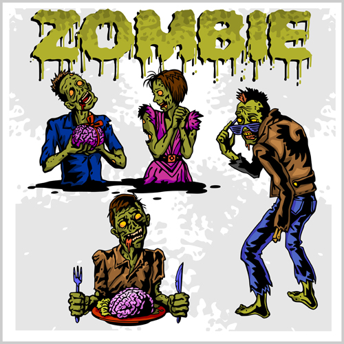 Creative zombie design vector set 03