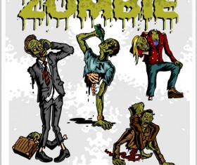 Creative zombie design vector set 05