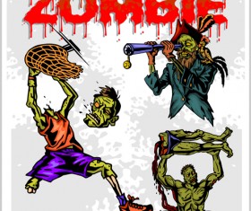 Creative zombie design vector set 06