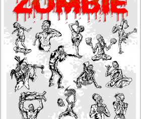Creative zombie design vector set 07