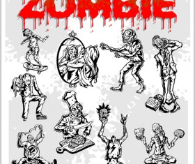 Creative zombie design vector set 08