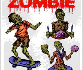 Creative zombie design vector set 09
