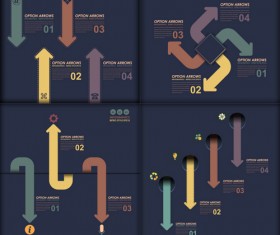 Dark color infographics business tamplate vector 05