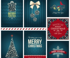 Dark green christmas cards vectors