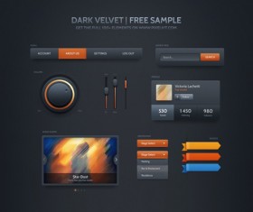 Dark velvet free sample UI kit