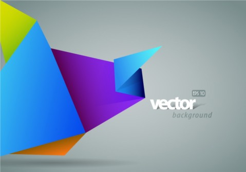 Dynamic color Origami background vector
