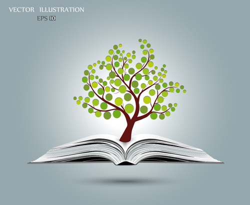 Ecology with book concepts template vector 01
