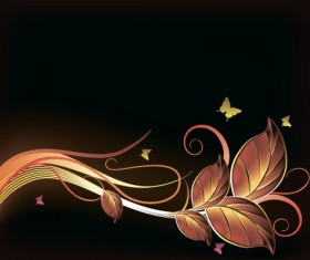 Elegant leaves art background vector 04
