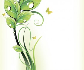 Elegant leaves art background vector 05