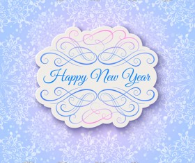 Elegant new year card with lace border vector 01
