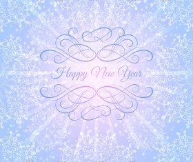 Elegant new year card with lace border vector 02