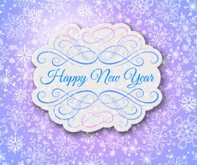 Elegant new year card with lace border vector 03