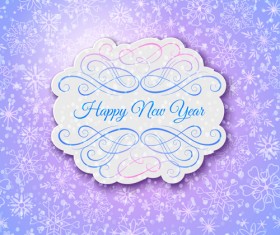 Elegant new year card with lace border vector 05