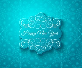 Elegant new year card with snowflake pattern vector 01