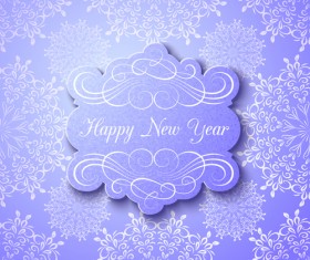 Elegant new year card with snowflake pattern vector 02