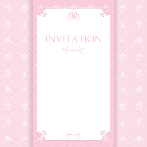 Elegant pink invitation card vector