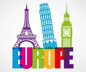 Europe world landmarks building vecor