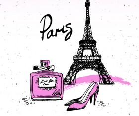 Fashion paris hand drawn vector 03