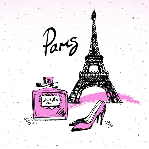 Fashion paris hand drawn vector 03 free download
