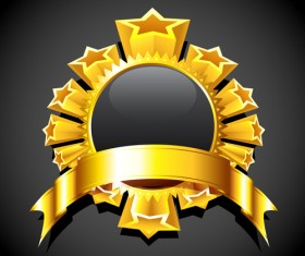 Father day golden labels vector graphics 01