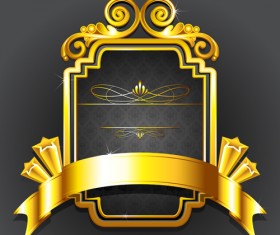 Father day golden labels vector graphics 04