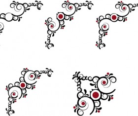 Floral angle ornaments vector material