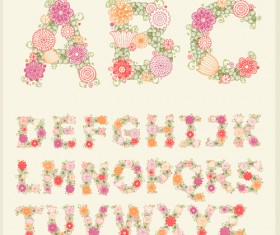 Flower alphabets letters vectors 01