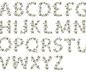 Flower alphabets letters vectors 06