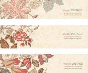 Flower banner vector vintage