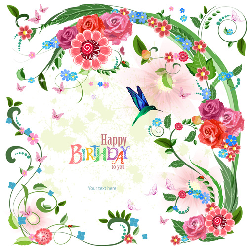Flower holiday invitation cards vectors 06