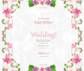 Flower holiday invitation cards vectors 10