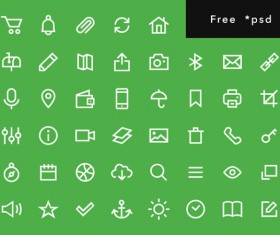 Free psd outline icons set