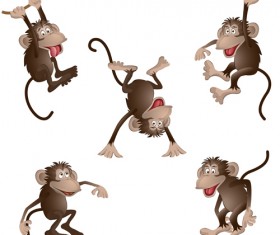 Funny cartoon monkey vector graphics