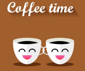 Funny coffee template design vector 02