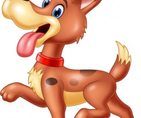 Funny dog cartoon vector 01