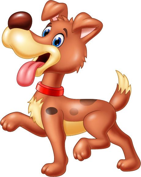 Funny dog cartoon vector 01