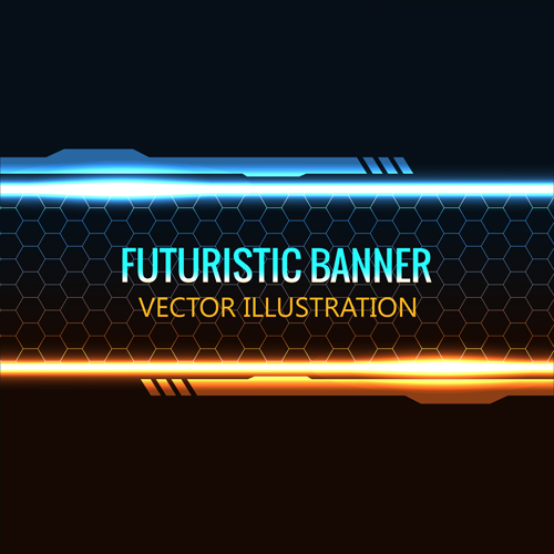 Futuristic banner concept vector 02