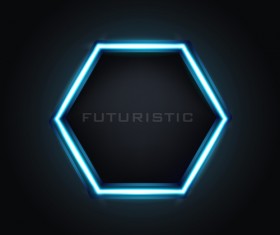 Futuristic neon frame vector