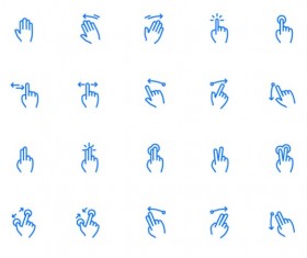 Gesture icon blue vector set
