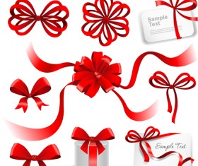 Gift card with red bow vector