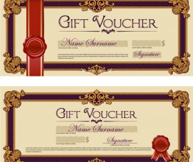 Gift voucher vintage styles vectors 03
