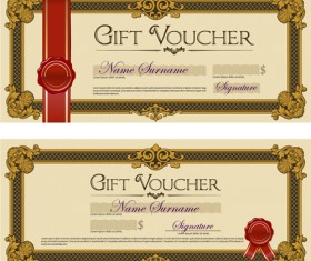 Gift voucher vintage styles vectors 04