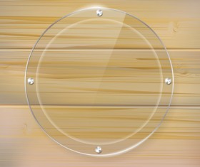 Glass frame with wood textures background vector 05