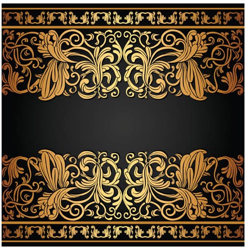 Gold floral borders graphic vector design