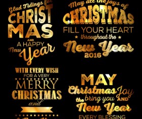 Golden christmas calligraphy design vectors