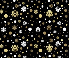 Golden with white snowflake pattern seamless vector
