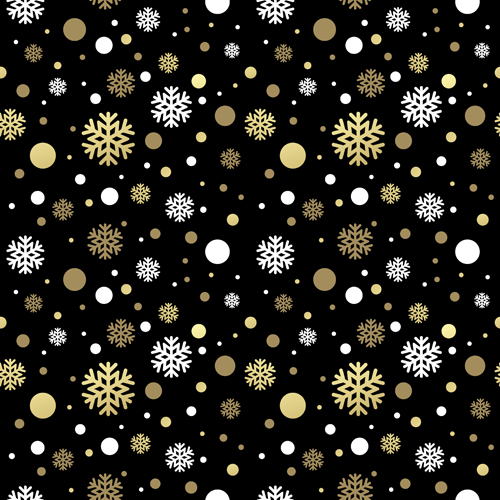 Golden with white snowflake pattern seamless vector